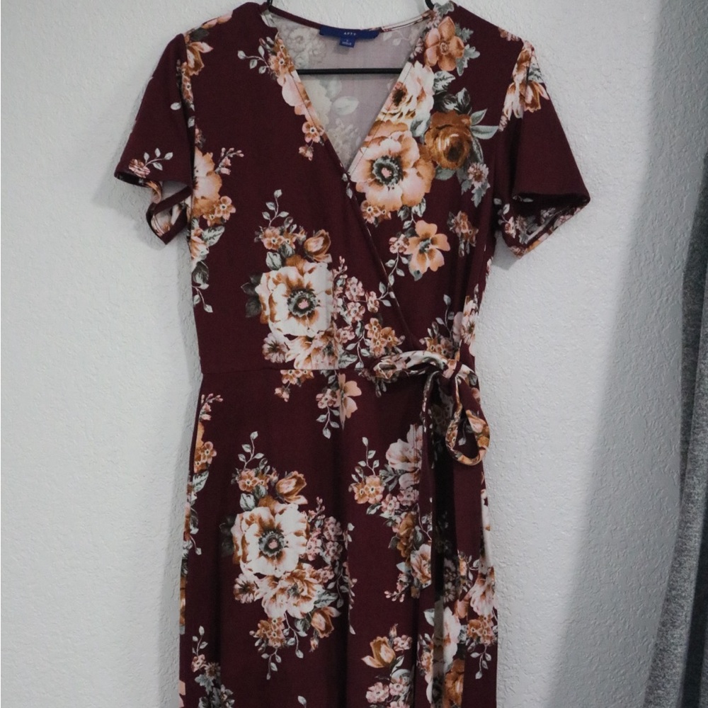 Apt. 9 Burgundy Floral Midi Dress